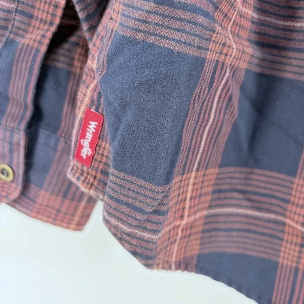Wrangler Flannel Shirt Long Sleeve Button Up Mens 2XL red Plaid Western  Casual